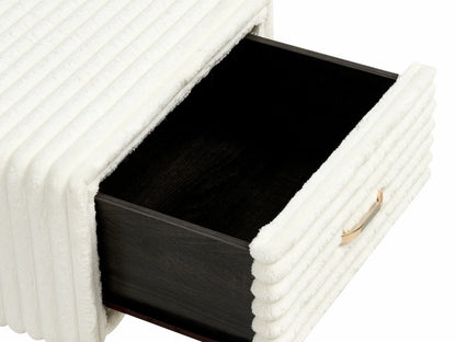 Naktinis staliukas 1 Stalčius Lovoside Stalas FLAYAT Corduroy Off-Balta 599719 (Balta)
