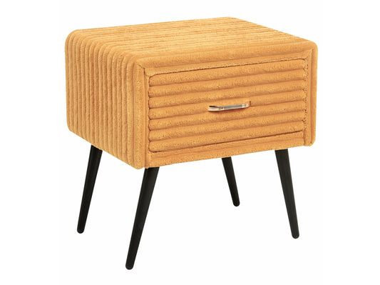 Naktinis staliukas 1 Stalčius Lovoside Stalas FLAYAT Corduroy Oranžinė 599776 (Oranžinė)