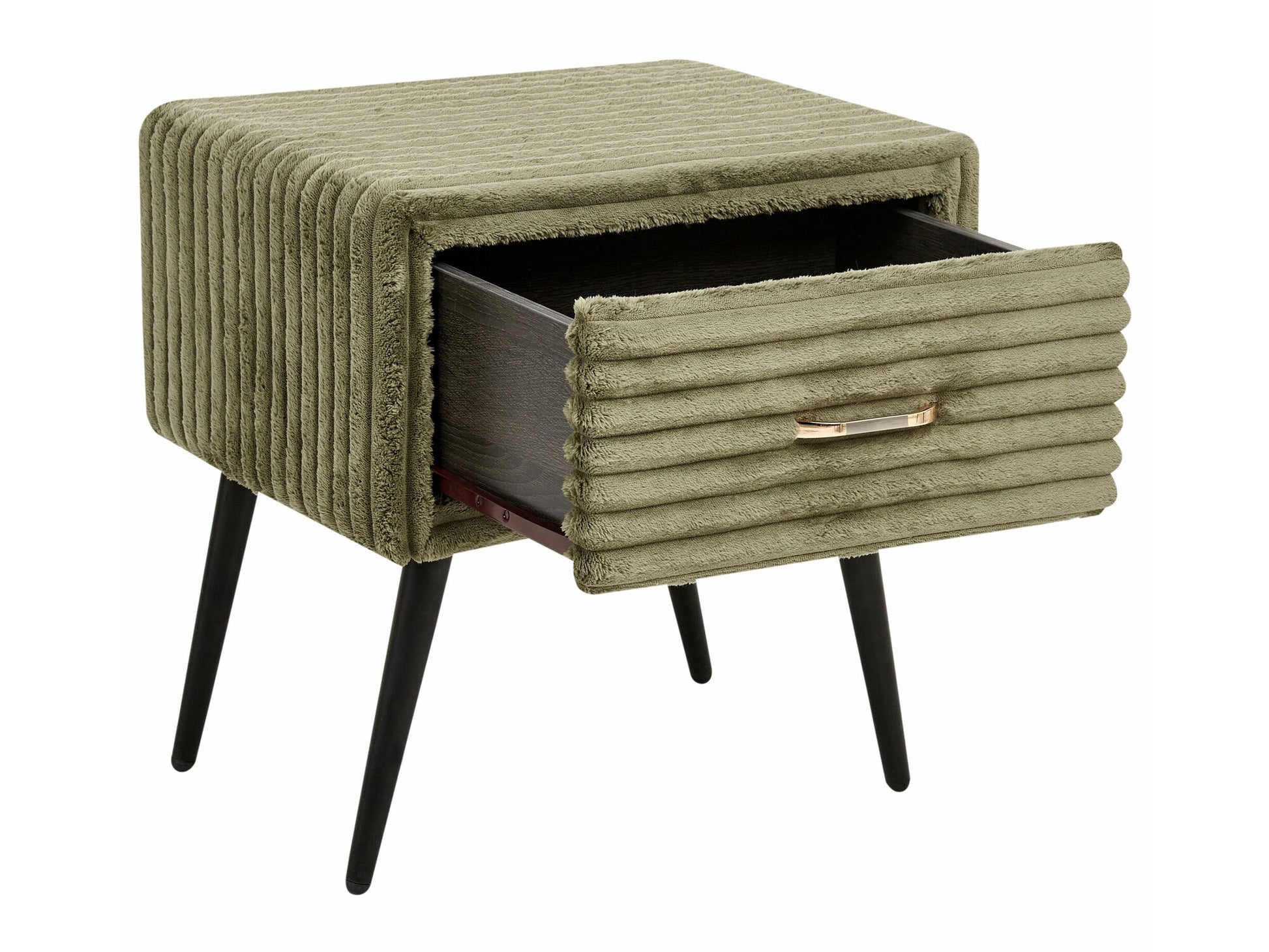 Naktinis staliukas 1 Stalčius Lovoside Stalas FLAYAT Corduroy Žalia 599757 (Žalia)