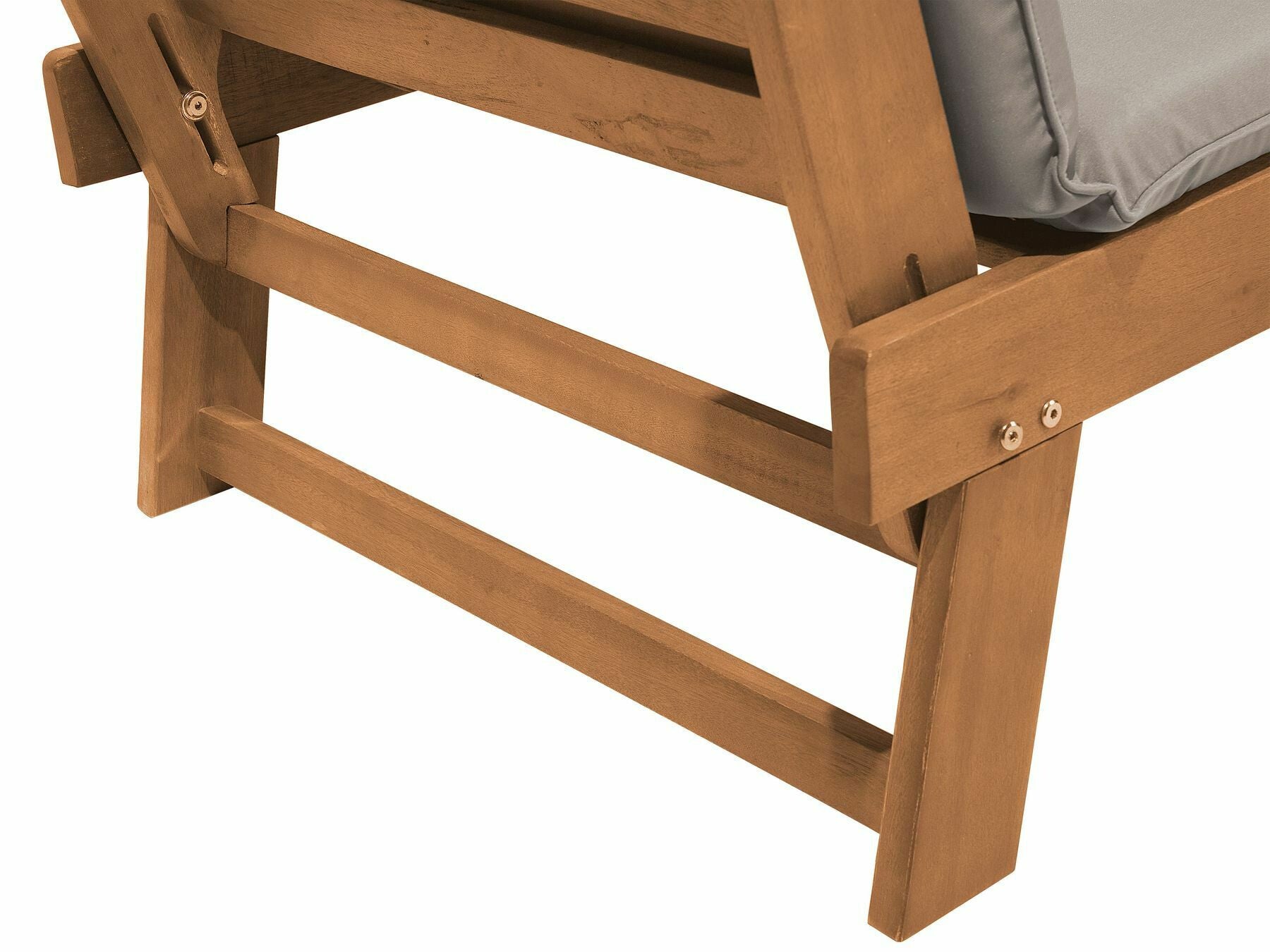 Lauko sofa Eukaliptas Medis Garden Suoliukas 210 cm with Pilka Cushions PORTICI 141441 (Pilka + Šviesus medis) 4016217