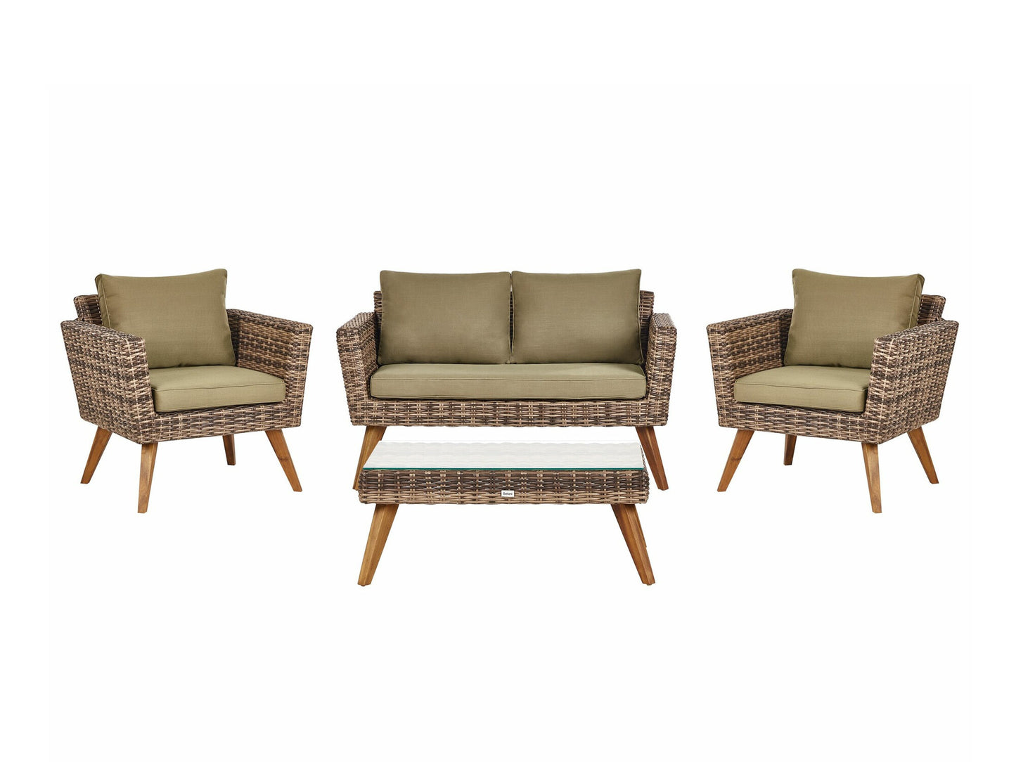 Lauko baldų komplektas VITTORIA 4 seater 520688, Spalva: Ruda + Šviesus alyvmedis
