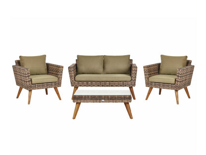Lauko baldų komplektas VITTORIA 4 seater 520688, Spalva: Ruda + Šviesus alyvmedis