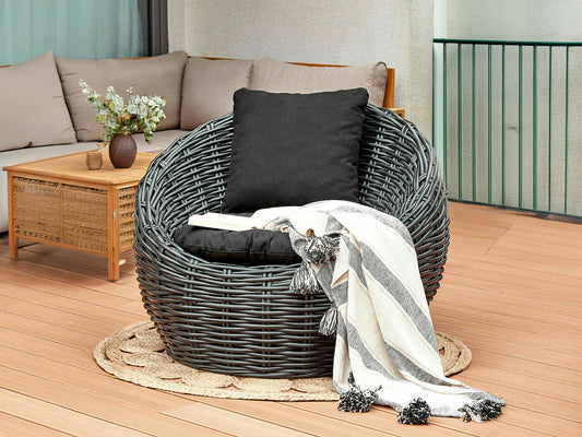 Lauko fotelis Garden Kėdė LERICI Rattan Juoda 394697 (Juoda)