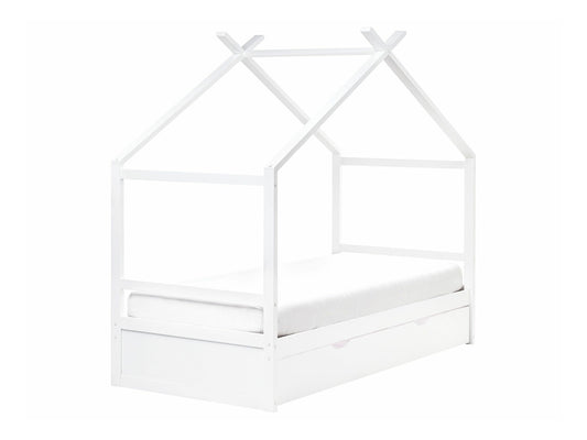 Lova Kids Lova Pušis Medis ORGEVAL 90 x 200 cm (EU Viengulės) with Storage Balta 594908 (Balta)