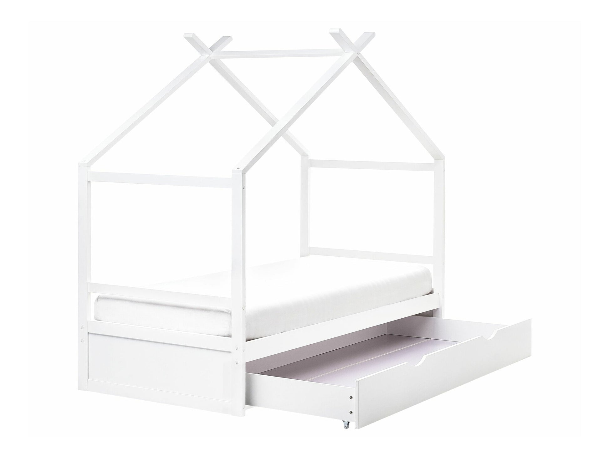 Lova Kids Lova Pušis Medis ORGEVAL 90 x 200 cm (EU Viengulės) with Storage Balta 594908 (Balta)