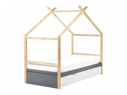 Lova Kids Lova Pušis Medis ORGEVAL 90 x 200 cm (EU Viengulės) with Storage Pilka 595005 (Pilka + Šviesus medis)