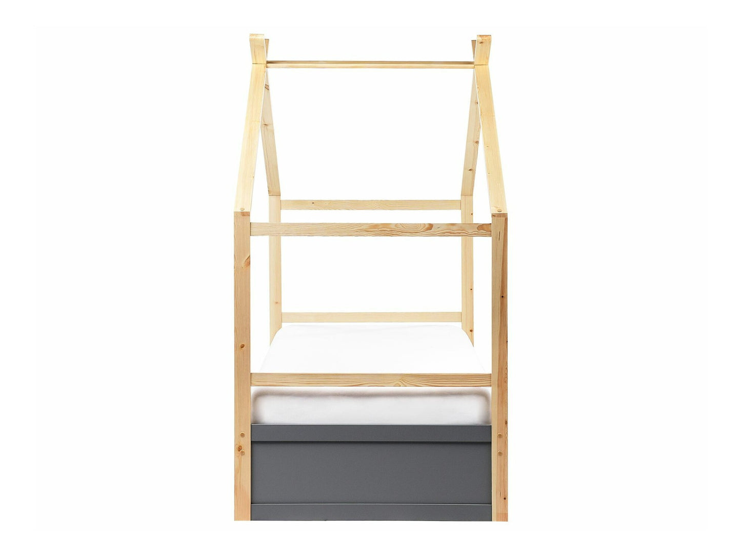 Lova Kids Lova Pušis Medis ORGEVAL 90 x 200 cm (EU Viengulės) with Storage Pilka 595005 (Pilka + Šviesus medis)