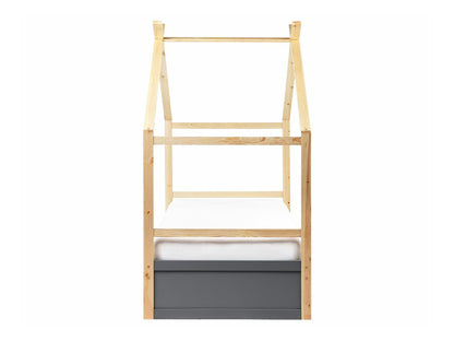 Lova Kids Lova Pušis Medis ORGEVAL 90 x 200 cm (EU Viengulės) with Storage Pilka 595005 (Pilka + Šviesus medis)