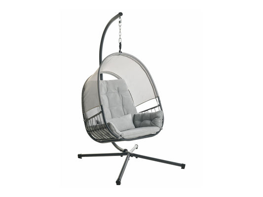 Supamas krėslas Hanging Kėdė with Stand Šviesi Pilka ALVIANO 590770 (Šviesi pilka)