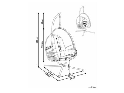 Supamas krėslas Hanging Kėdė with Stand Šviesi Pilka ALVIANO 590770 (Šviesi pilka)
