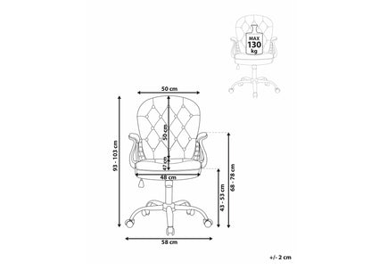 Biuro kėdė Swivel Velvetas Office Kėdė PRINCESS 2 Šviesi Mėlyna 609075 (Šviesi mėlyna)