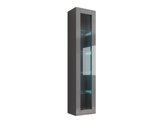 Pakabinama lentyna Vigo 180 II (Zigo 180), LED apšvietimas: Yra RGB, Spalva: Pilka + Blizgus pilkas 4028909