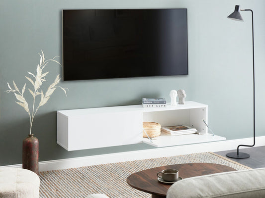 TV staliukas GLADSTONE 140cm, Spalva: Balta