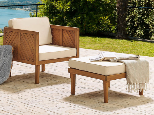 Lauko fotelis Garden Fotelis BARATTI Akacija Medis Ruda 330927, Pufas: Yra