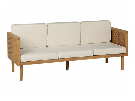 Lauko sofa 3 Seater Akacija Medis Garden Sofa Šviesi BARATTI 332324