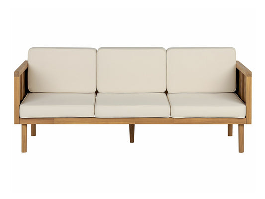 Lauko sofa 3 Seater Akacija Medis Garden Sofa Šviesi BARATTI 332324