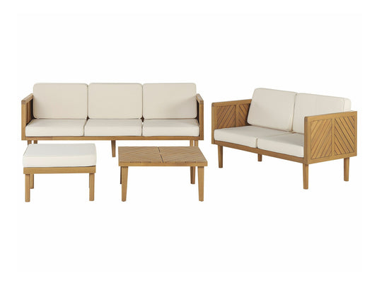 Lauko baldų komplektas Garden Lounge Komplektas with Stalas and Ottoman 5 Seater BARATTI Akacija Medis Ruda 330882