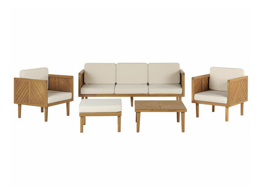 Lauko baldų komplektas Garden Lounge Komplektas with Stalas and Ottoman 5 Seater BARATTI Akacija Medis Ruda 330795