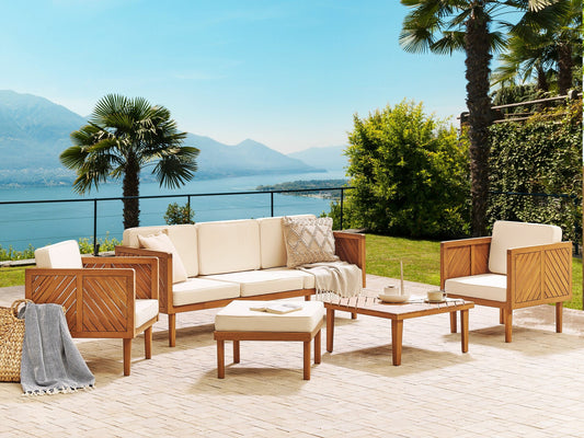 Lauko baldų komplektas Garden Lounge Komplektas with Stalas and Ottoman 5 Seater BARATTI Akacija Medis Ruda 330795