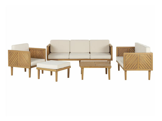 Lauko baldų komplektas Garden Lounge Komplektas with Stalas and Ottoman 6 Seater BARATTI Akacija Medis Ruda 330771