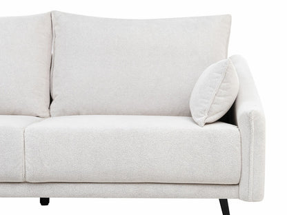 Minkštas kampas Dešininis Hand Velvetas Kampinis Sofa VARDE 597381, Spalva: Balta, LED apšvietimas: Nėra