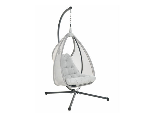 Supamas krėslas Hanging Kėdė with Stand AVEGNO Gobelenas Šviesi Pilka 590712 (Šviesi pilka)