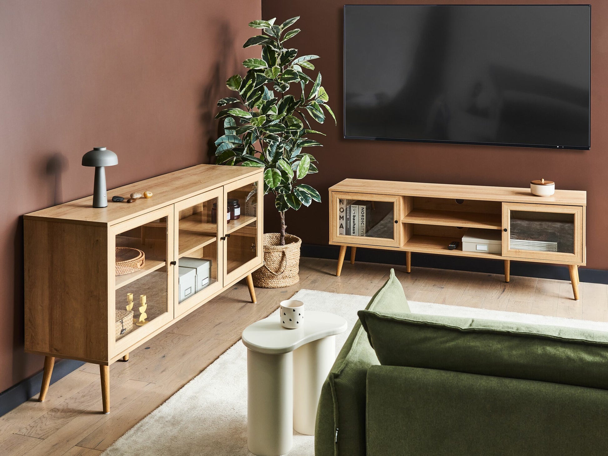 TV staliukas TV Stand ALBANY Šviesi Ruda 594180