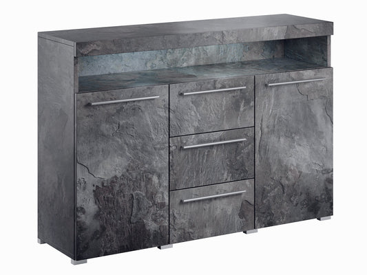Komoda INDIA 26 24B0DE26, Spalva: Tamsus betonas