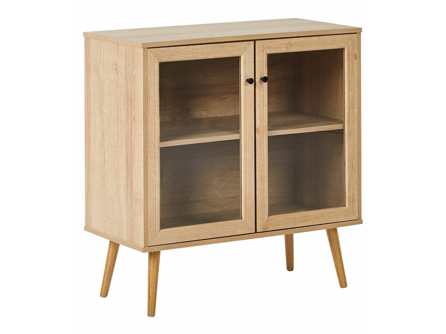 Spintelė Stiklas Display Spintelė ALBANY 80 cm Šviesi Ruda 594295