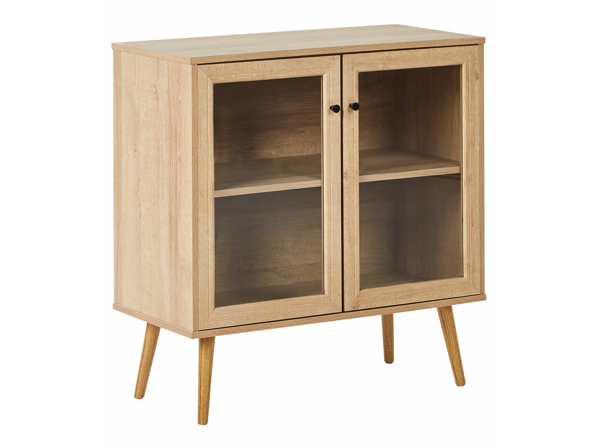 Spintelė Stiklas Display Spintelė ALBANY 80 cm Šviesi Ruda 594295