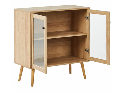 Spintelė Stiklas Display Spintelė ALBANY 80 cm Šviesi Ruda 594295