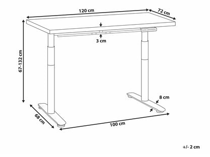 Reguliuojamo aukščio darbo stalas DESTINAS elektrinis 120 cm, Stalviršio spalva: Juoda, Kojų spalva: Balta