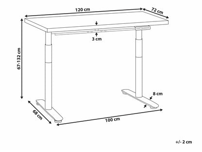 Reguliuojamo aukščio darbo stalas DESTINAS elektrinis 120 cm, Stalviršio spalva: Juoda, Kojų spalva: Juoda