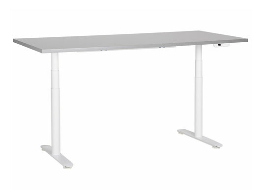 Reguliuojamo aukščio darbo stalas DESTINAS elektrinis, 180 x 80 cm 444081, Stalviršio spalva: Šviesi pilka, Kojų spalva: Balta