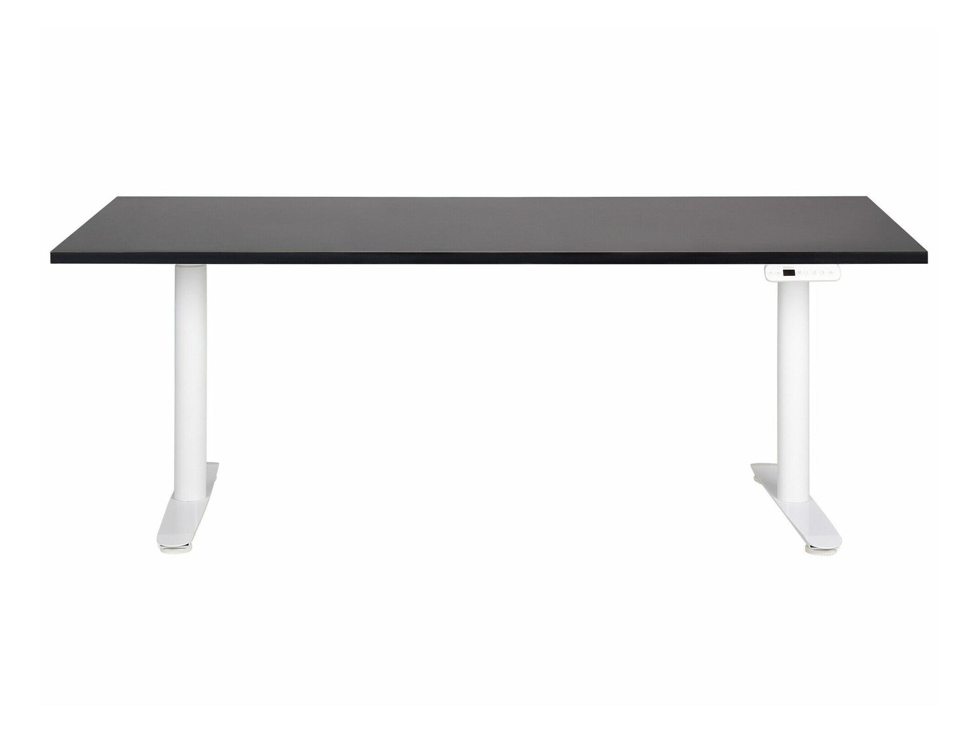 Reguliuojamo aukščio darbo stalas DESTINAS elektrinis, 180 x 80 cm 444191, Stalviršio spalva: Juoda, Kojų spalva: Balta