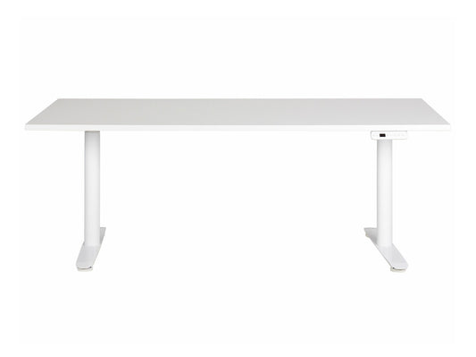 Reguliuojamo aukščio darbo stalas DESTINAS elektrinis, 180 x 80 cm 444099, Stalviršio spalva: Balta, Kojų spalva: Balta