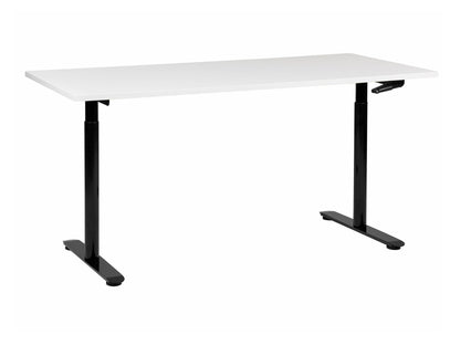 Reguliuojamo aukščio darbo stalas DESTINAS rankinis 160 cm 446631, Stalviršio spalva: Balta, Kojų spalva: Juoda