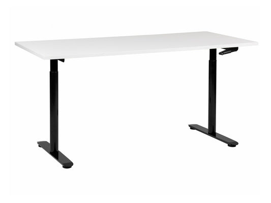 Reguliuojamo aukščio darbo stalas DESTINAS rankinis 160 cm 446631, Stalviršio spalva: Balta, Kojų spalva: Juoda