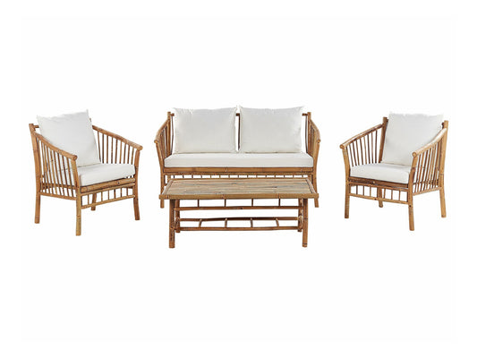 Lauko baldų komplektas Garden Lounge Komplektas with Stalas 4 Seater MAGGIORE Bambukas Medis Šviesi Ruda 341018