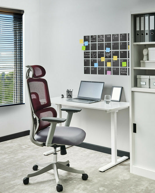 Biuro kėdė Office Kėdė Swivel ALLY Gobelenas Tamsi Raudona 612338