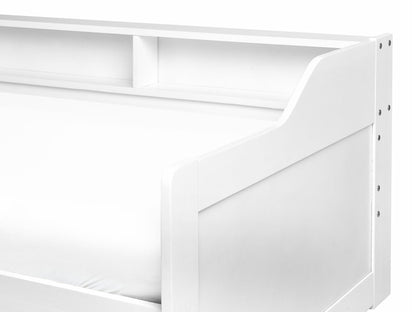 Lova Medinės EU Viengulės Trundle Lova EDERN 614263, Spalva: Balta + Rožinė