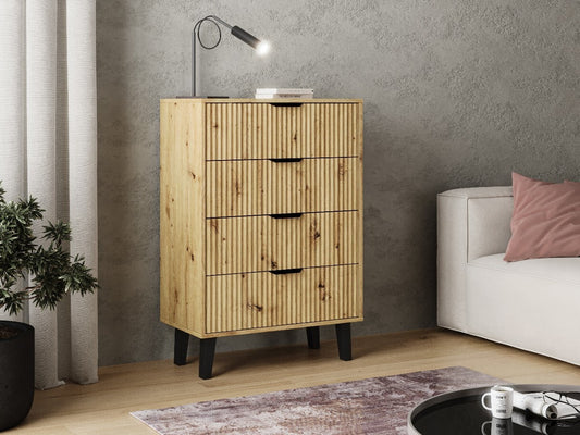 Komoda Komoda Scandi 4S SLIM DĄB ARTISAN