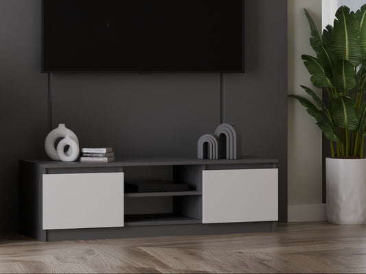 TV staliukas RTV Malwa 120, Spalva: Antracitas + Balta