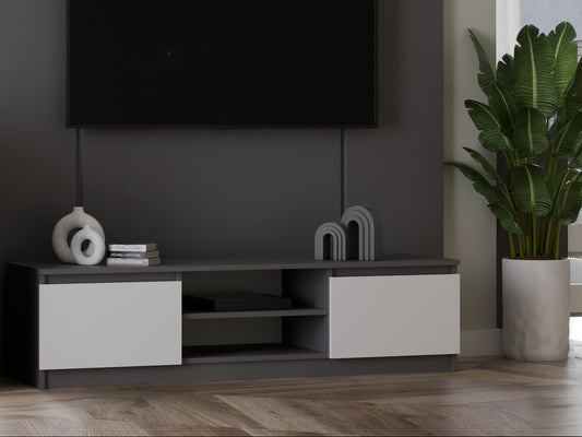 TV staliukas RTV Malwa 140 M-MP-RT-MAL-140-ANTBIA, Spalva: Antracitas + Balta