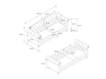 Chesterfield sofa Felix Chesterfield sofa Lova 1181569 (Antracitas)