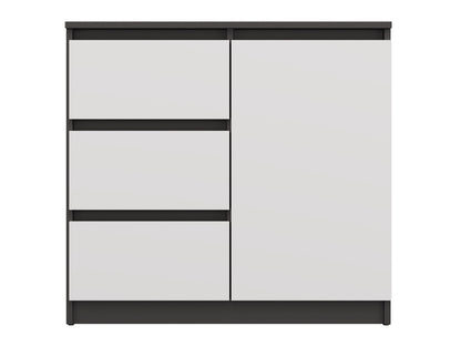 Komoda Malwa 1D3S, Spalva: Antracitas + Balta, M-MP-K-MAL-1D3S-ANTBIA