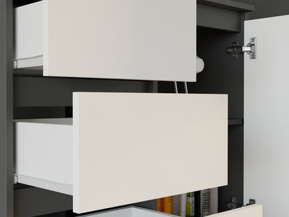 Komoda Malwa 1D3S, Spalva: Antracitas + Balta, M-MP-K-MAL-1D3S-ANTBIA