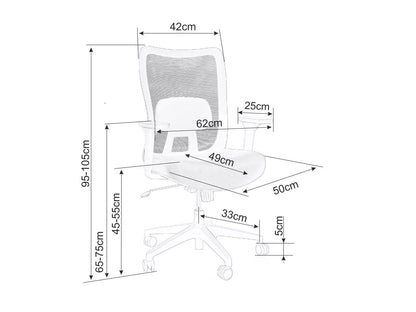 Biuro kėdė Q-724 OBRQ724SZ, Spalva: Pilka