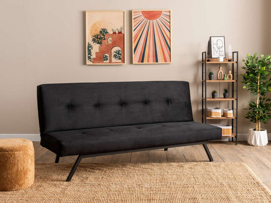 Sofa lova 3-Seat Sofa-Lova Zola (Futon) 859FTN2900, Spalva: Juoda