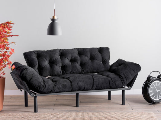 Sofa 3-Seat Sofa-Lova Nitta Triple - Juoda Juoda 859FTN1357 Spalva: Juoda